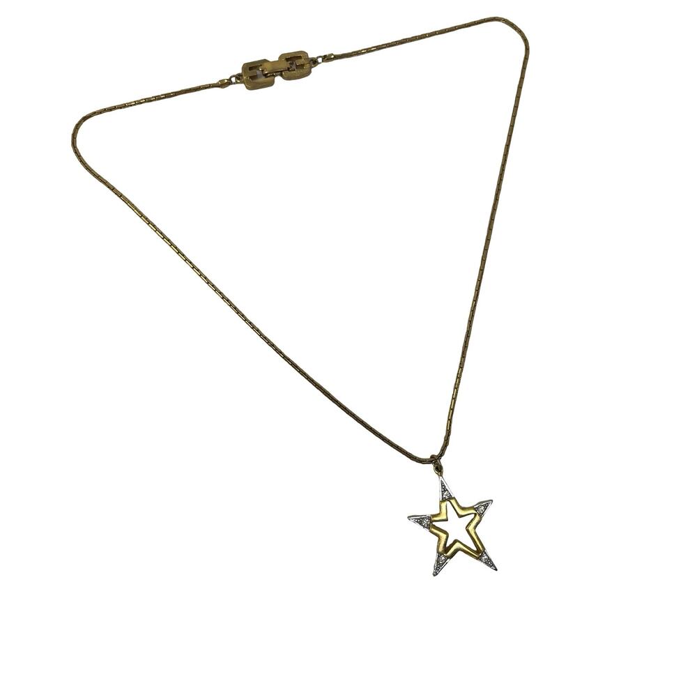 Vintage Givenchy 1979 Gold Plated Vintage Star Pendant Necklace